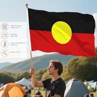 Drapeau Indigène Australien Personnalisé en Gros 3x5ft Imprimé Numérique pour Affichage en Jardin, Drapeau Régional Durable en Polyester 100D