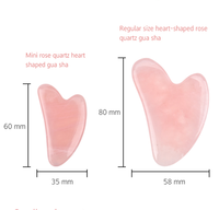 Mini Pierre de Guasha en Forme de Cœur pour Soins de la Peau, Étiquette Privée Personnalisée, Pierre de Quartz Rose Naturelle, Planche de Massage Facial Gua Sha, Couleur Rose