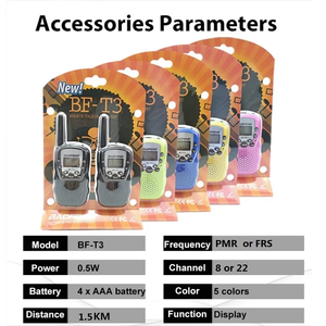 BAO FENG BF-T3 vente chaude enfants talkie-walkie FRS <span class=keywords><strong>Radio</strong></span> bidirectionnelle Comunicador PMR noël walkie jouet licence gratuite talkie-walkie - Product Image 5