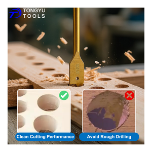6 шт., набор сверл для плоских деревянных лопаток 3/8 "-1/2", 1/4 "шестигранного хвостовика с титановым покрытием - Product Image 3