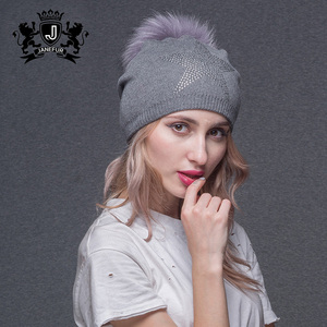 <strong>New</strong> <strong>Fashion</strong> Wool <strong>Beanie</strong> Wholesale Warm Knitted <strong>Beanie</strong> With Fur Ball Luxury Women Winter Hat Fur <strong>Pom</strong> <strong>Beanie</strong> Hats - Product Image 5
