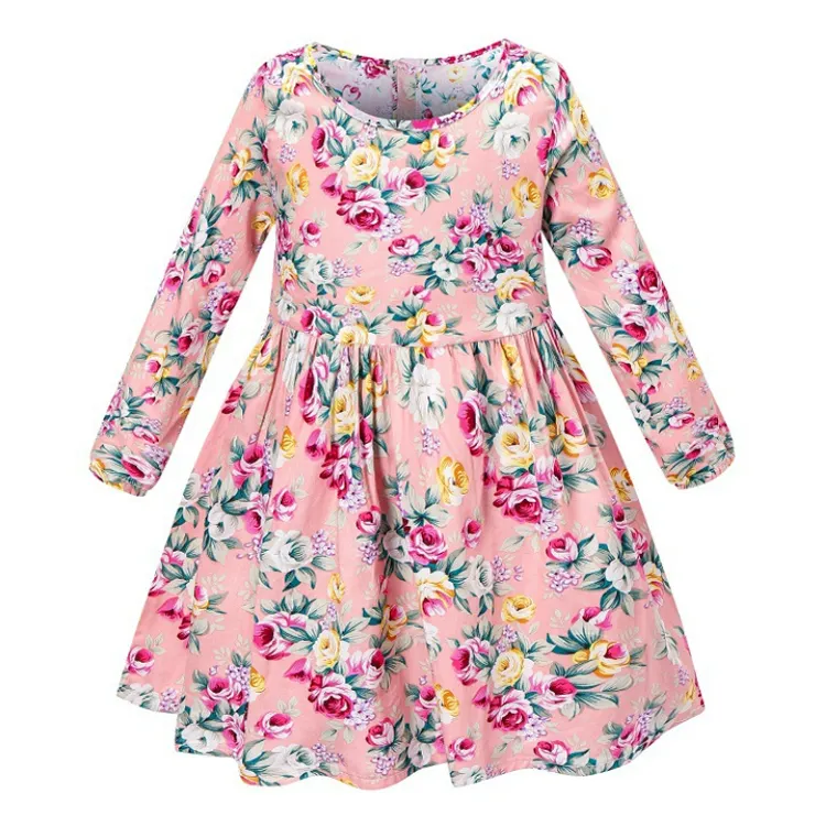 Новинка 2022, Модное Длинное платье принцессы для маленьких принцесс на день рождения, одежда, платье, детское платье с розовыми цветами розы