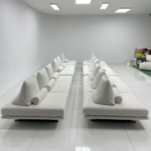 Sofá de Tela Creativo Informal para Sala de Estar Minimalista de Dos Personas de Estilo Nórdico Moderno, <span class=keywords><strong>Sin</strong></span> <span class=keywords><strong>Respaldo</strong></span> ni Reposabrazos - Product Image 2