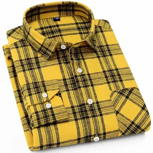 Camisas de <span class=keywords><strong>Manga</strong></span> <span class=keywords><strong>Larga</strong></span> a Cuadros, Casuales, de Moda Coreana, Transpirables, de Algodón, para Hombre, Diseños de Primavera - Product Image 1