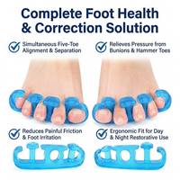 Correcteur d'hallux valgus en gel souple pour l'alignement des cinq orteils, pour femmes et hommes, utilisation jour et nuit, séparateur d'orteils pour ongles superposés