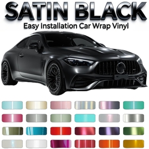 Film de protection pour <span class=keywords><strong>voiture</strong></span> en vinyle satiné noir PET, sans effet peau d'orange, faible adhérence, sans résidus, satiné métallique, film 3M - Product Image 1