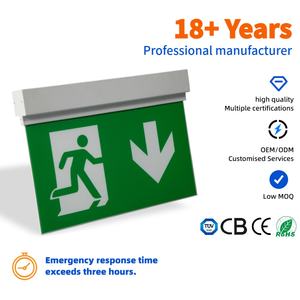 لافتة خروج طوارئ صناعية بالجملة مع إضاءة LED، 18 قطعة SMD 2835 LED، غطاء نهاية من البلاستيك ABS، لوحة خروج من البوليسترين، إضاءة خروج LED تعمل لمدة 3 ساعات - Product Image 5