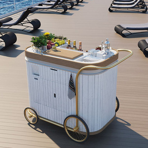 Carrito de Champán Móvil con Ruedas, Diseño Personalizado, Pintado en Oro Electrochapado - Product Image 6
