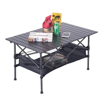 Table de camping pliante, table de plage portable avec sacs de transport pour camping en plein air, randonnée, pique-nique, plage, pêche
