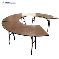 Table de banquet pliante en bois serpentine moderne Sunzo Furniture Wholesale pour événements - Durable et portable