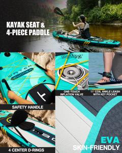 Tabla de Paddle Surf Hinchable OEM de 10'6''*35'' para Deportes Acuáticos con Asiento MY06, Diseño Hinchable Qu - Product Image 3
