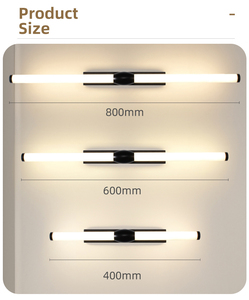 โคมไฟติดผนัง LED สไตล์มินิมอล สีดำ อลูมิเนียมอัลลอยด์ แสงวอร์มไวท์ 3500K สำหรับห้องน้ำ ติดตั้งบนพื้นผิว อายุการใช้งาน 25000 ชั่วโมง - Product Image 6