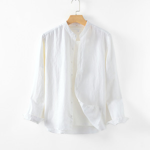 Primavera nuova camicia da <span class=keywords><strong>uomo</strong></span> in <span class=keywords><strong>lino</strong></span> piccolo bavero a maniche lunghe Casual in cotone <span class=keywords><strong>di</strong></span> <span class=keywords><strong>lino</strong></span> - Product Image 6