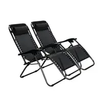 Fauteuil inclinable à bascule pour personnes âgées avec repose-pieds pliable, noir, grand format, chaise de camping à gravité zéro, repose-jambes portable et confortable