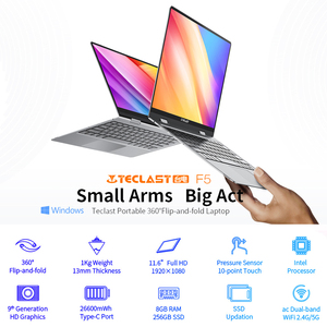 Teclast F5 แล็ปท็อปหน้าจอสัมผัสหมุนได้ 360 องศา ชาร์จเร็ว ขนาด 11.6 นิ้ว <span class=keywords><strong>Intel</strong></span> ความละเอียด 1920*1080 แรม 8GB SSD <span class=keywords><strong>256GB</strong></span> ระบบปฏิบัติการ Windows 10 - Product Image 6