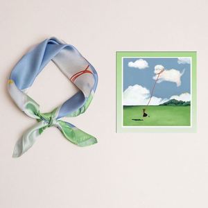 Pañuelo de Seda Elegante de Lujo para Mujer, Pañuelos Delgados de Satén de Seda para Verano, 70*70CM, Pañuelo de Seda para el Cabello - Product Image 1