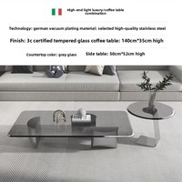 Table basse en verre trempé de style italien moderne et minimaliste, design créatif, pour salon, maison ou bureau, combinaison polyvalente