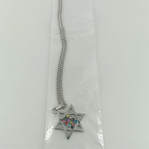 Collana all'Ingrosso con Stella di David, <span class=keywords><strong>Mappa</strong></span> di Israele, Collana con Stella Ebraica - Product Image 3
