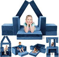 Sofá Infantil de Espuma y Terciopelo, Diseño Moderno y Simple, de Varias Piezas, Resistente a la Suciedad, Desmontable y Lavable, para Dormitorio o Comedor