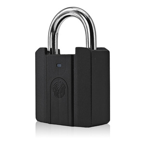 Fingerprint <b>Padlock</b> Zinc Alloy 8mm Shackle Black Smart Lock General Use - Product Image 1