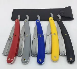 New 2022 Chuyên Nghiệp Barber Salon Tóc Nhựa Xử Lý Cạnh Thẳng Gấp Cạo Razor Blade Chủ