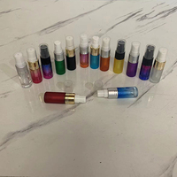Hengjian botol parfum kosmetik kaca buram Mini 5ml mewah pompa perak 100 buah tersedia merah muda biru oranye untuk Serum Perawatan Kulit