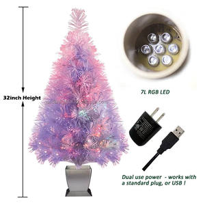 Árbol de Navidad de Fibra Óptica Rosa de 32 Pulgadas, Artificial, de PVC de Alta Calidad, Ecológico, con Luces de Colores Cambiantes, para Hogar, Hotel, Navidad, Festividades - Product Image 2
