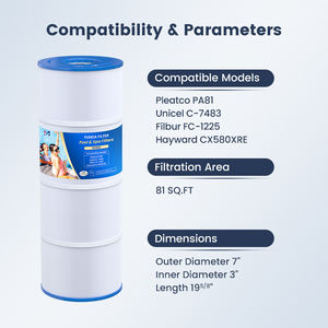 Sistema de Filtros <span class=keywords><strong>para</strong></span> Piscina a <span class=keywords><strong>Precio</strong></span> de Fábrica, Compatible con CX580XRE C-7483 FC-1225 PA81, Limpiador de Filtros <span class=keywords><strong>para</strong></span> Piscina, <span class=keywords><strong>Filtro</strong></span> de Agua <span class=keywords><strong>para</strong></span> Piscina - Product Image 2