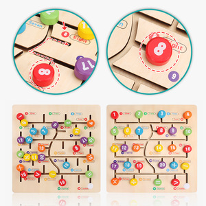 Jouets d'apprentissage précoce en gros, lettres et chiffres, orthographe, Montessori, enfants, labyrinthe coulissant en bois, jeu de puzzle - Product Image 4