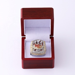 Bague de championnat de football des Kansas City Chiefs 2022-2023, modèle en acier, argentée, avec collier, bijoux pour homme en alliage - Product Image 4