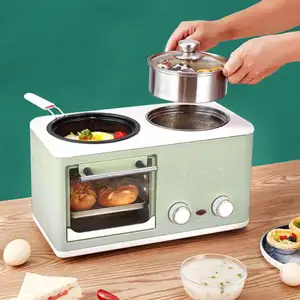 Máquina multifunción para hacer desayuno para el hogar Control de temperatura Desayuno Sandwichera 3 en 1 Desayuno Makers