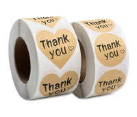 Étiquettes adhésives en papier Kraft 10 pièces, adhésif en rouleau de remerciement noir, cadeaux de noël et de mariage