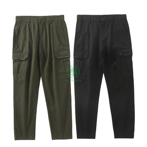 Pantaloni Casual dritti da uomo in tinta unita <span class=keywords><strong>con</strong></span> tasche larghe <span class=keywords><strong>con</strong></span> coulisse elasticizzati pantaloni Cargo Casual - Product Image 1