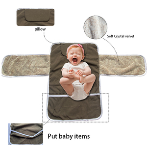 Couches en tissu pour bébés, lot de 10 pièces, tampons à langer portables étanches, en tissu, pliable et imperméable - Product Image 2