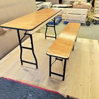 Vente en gros d'usine de bancs en bois pliables pour les banquets d'hôtel modernes, les mariages, les tables de restaurant, les ensembles de table à manger pliables