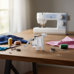 Support universel pour pied presseur D0100X3AHST en acier inoxydable argenté, accessoire durable pour machine à coudre - Product Image 2