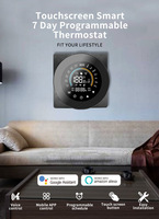 Thermostat intelligent avec commande Wi-Fi via l'application Tuya, panneau LCD, contrôle de la température sans fil, commande vocale Alexa
