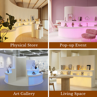 Étagère de présentation pliable Spazepaper à 2 niveaux, cloison en papier, séparateur mural, écran en papier avec éclairage LED pour exposition et magasin