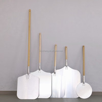 Edelstahl Pizzas ch neider Cordierite Pizza Stein Holzgriff Pizza Peel Set Quadratische Ofen werkzeuge in Box Verpackung