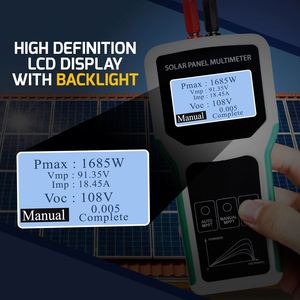 Multimètre numérique solaire de qualité supérieure avec détection automatique/manuelle du MPPT, plage 5-1800W, compatibilité 24V 48V 120V pour panneaux solaires - Product Image 5