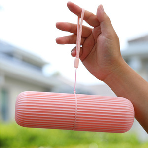 Travel Toothbrush Case With Hanging Rope Foldable Plastic Toothbrush Holder For Portable Use - Product Image 4