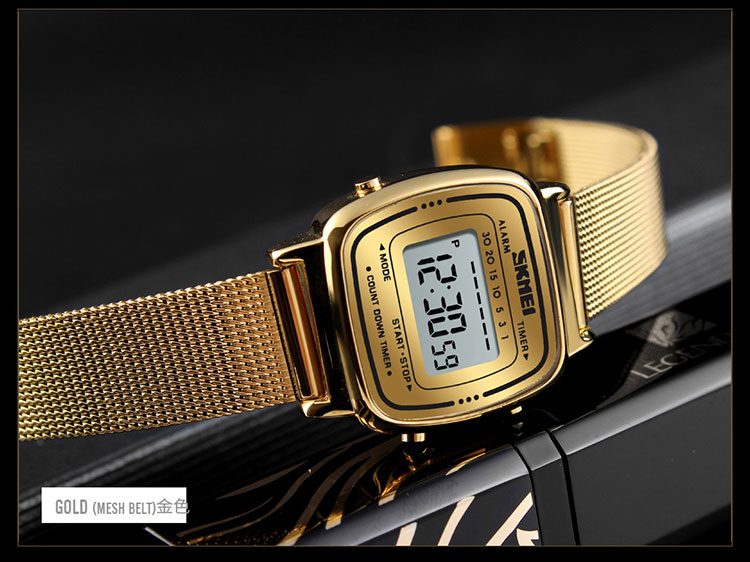 2022 SKMEI 1901 Роскошные наручные часы из нержавеющей стали kadin saat montres men мужские наручные часы с сетчатым ремешком цифровые спортивные женские наручные часы