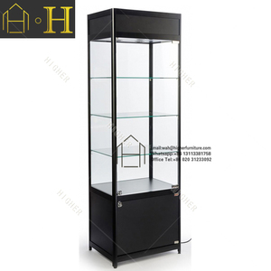 Vitrina de Vidrio Templado con Visión Completa y Pantalla LED, 2 Puertas con Cerradura, Exhibidor de Vidrio Transparente - Product Image 4