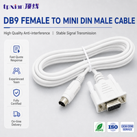 Câble personnalisé Mini DIN 6 broches mâle vers D-SUB 9 broches, faisceau de câbles blanc MD6 vers DB9 pour le contrôle de signal industriel