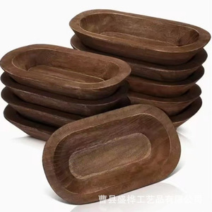 Bandeja Decorativa de Madera Ovalada, Paquete de Varias Piezas, para Velas, Aromaterapia, Almacenamiento de Llaves, Uso en Escritorio - Product Image 1