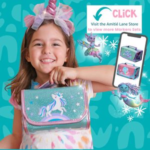 Kit d'art <span class=keywords><strong>Licorne</strong></span> Arc-en-ciel pour Enfants, 80 Pièces, Ensemble d'Art Deluxe, Marqueurs Lavables, Crayons Torsadables, Stylos Pailletés, Livre de Coloriage, Coffret Cadeau - Product Image 1