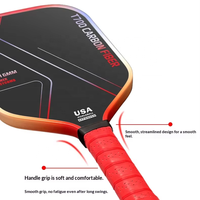 Raquette de pickleball haute performance en fibre de carbone T700, noyau en polypropylène alvéolé de 16 mm, poignée antidérapante pour l'entraînement et les matchs