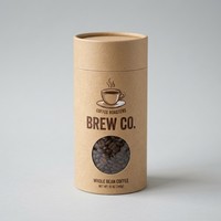 Boîte cylindrique en papier ronde hermétique personnalisée pour le stockage de grains de café frais, emballage de torréfaction avec logo personnalisé, vente en gros