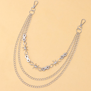 โซ่คาดเอวหลายชั้น โซ่โลหะสำหรับกางเกงยีนส์ สไตล์ฮิปฮอป อุปกรณ์เสริมโลหะผสมสังกะสีสำหรับทุกเพศ - Product Image 6