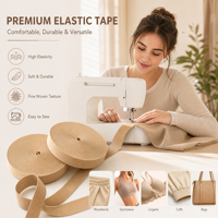 Bande en tissu naturel doux au toucher avec logo personnalisé pour textiles de maison robustes, certifiée ISO9001, prix de gros, élastique